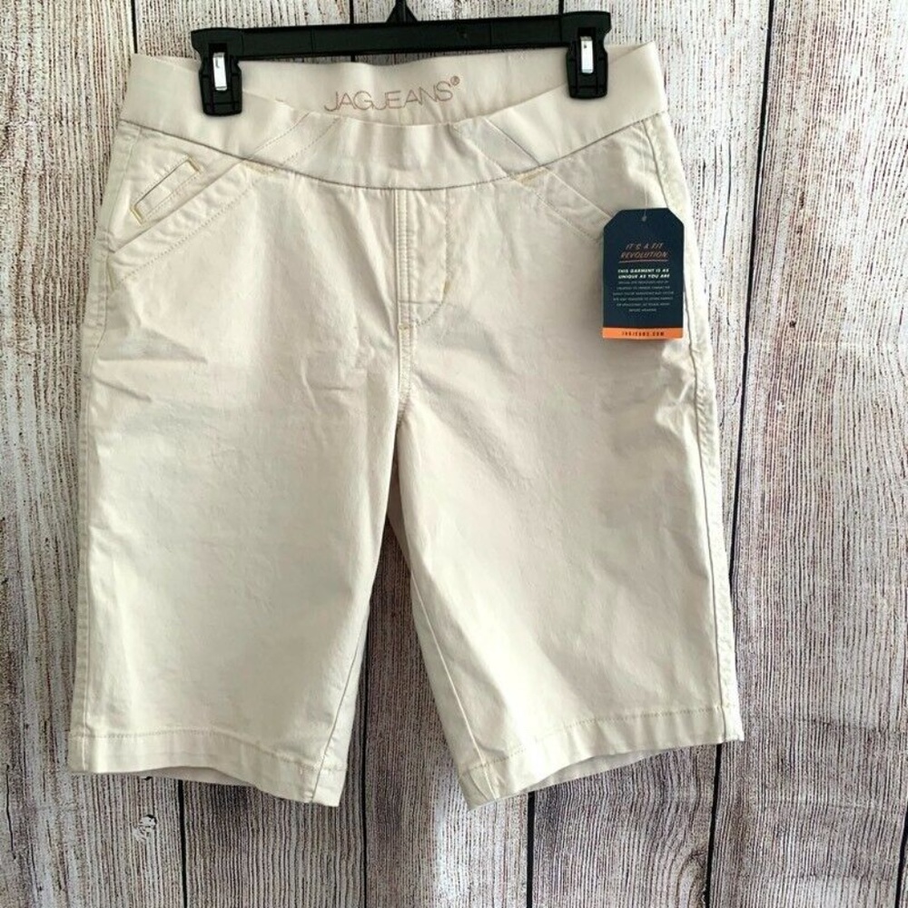 Jag Jeans Womens Natalie Bermuda Shorts Beige Sz 6